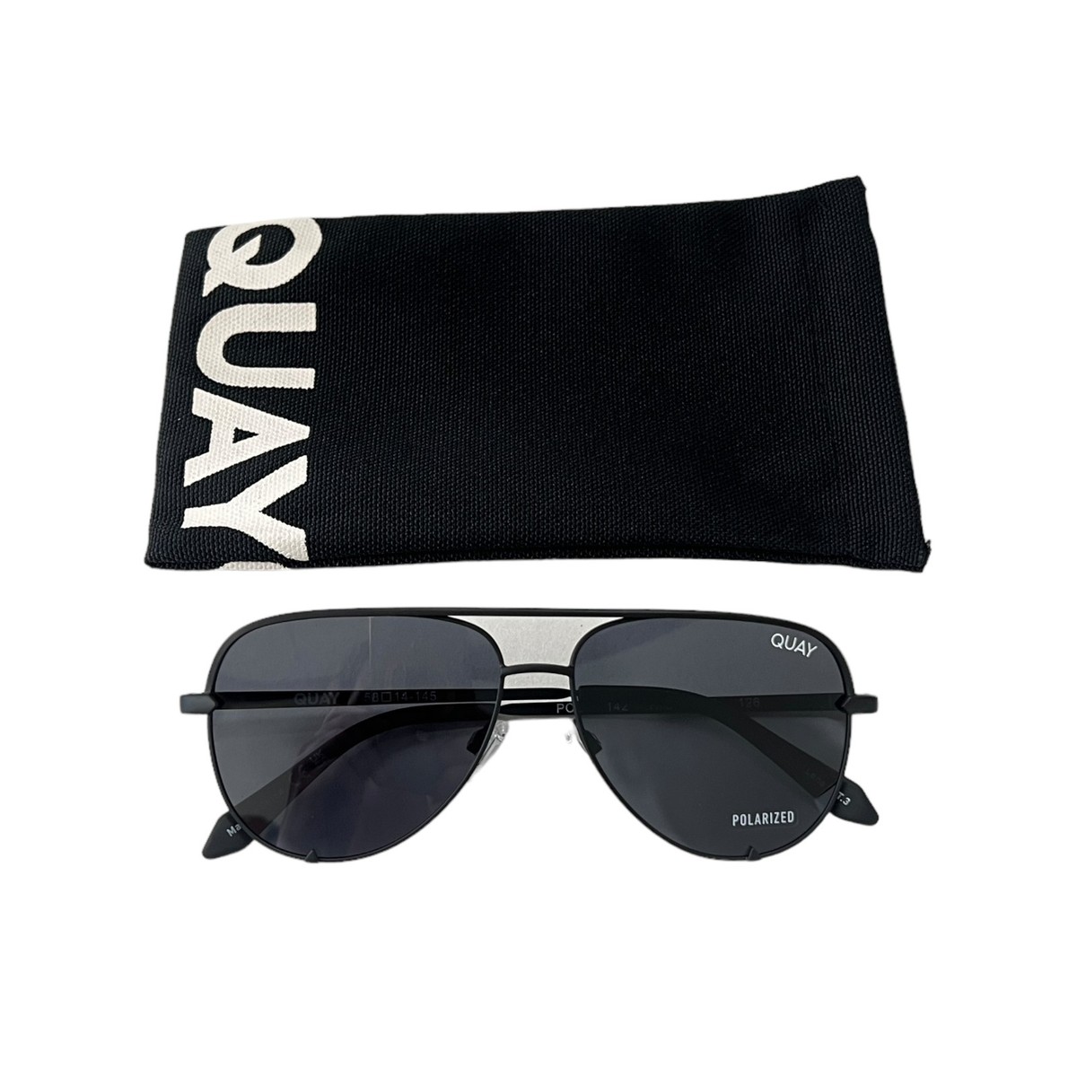 QUAY HIGH KEY BLACK/SMOKE POLARIZED MICRO SUNGLASSES | eBay