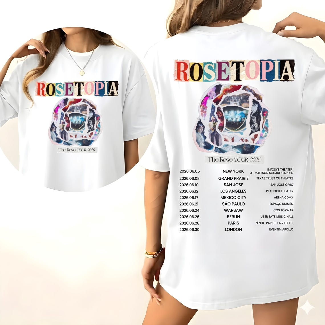 The Rose Rosetopia World Tour 2026 Kpop Band Members Graphic T