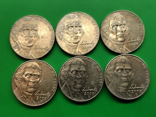 2009 PD Jefferson Nickels. 2 Circulated Coins Per Order. Better Date.