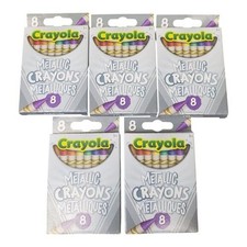 Crayola Crayons Metallic 8 Color Lot Of 5 Shi...