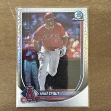 2025 Bowman Mega Box #1 Mike Trout Mojo Refractor Los Angeles Angels