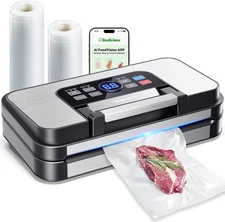 90Kpa Powerful Vacuum Sealer, with 10-in-1 Functions,Double Seal & Double Pump