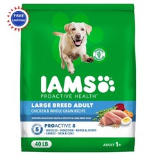 Dog Food IAMS Proactive Health Large Breed Adult Chicken & Whole Grain 40 lb 2.37 per pound
