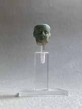 Tête Amulette Céramique Bleue Égypte  Antique