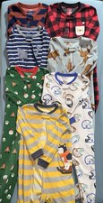 Boys 5T Carter s One Piece Pajamas Long Sleeve Zip Up Lot Of 7