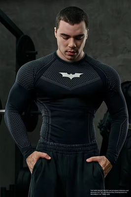  × Batman コンプレッション Tシャツ ブラック XL 1 Batman Gym Long-Sleeve Compression Shirts NEW | eBay