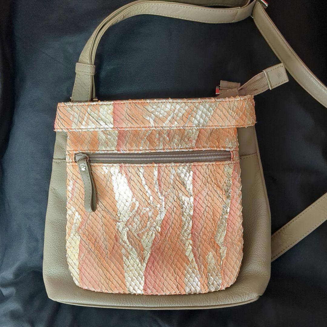 Hakata Leather Shoulder Bag Cowhide Python Snake … - image 1