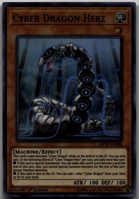 Cyber Dragon Herz Super Rare 2019 Gold Sarcophagus Tin Mega Pack MP19-EN086 LP