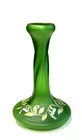 Carl Goldberg antique Art Nouveau Vase Jeanie Twist green satin Enamel Painted