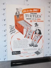 candy industry magazine ad 1956 DEMET'S turtles display box chocolate caramel