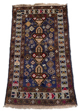 Traditional Vintage Afghan Baluchi prayer rug 2'8 x 4'6 hand knotted area rug