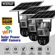 3PACK Solar Battery Powered WiFi Outdoor Pan/Tilt Home Security Camera System
