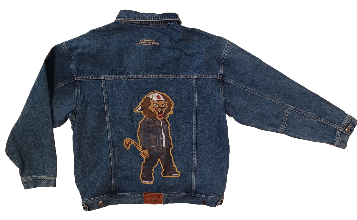Vintage Y2K Rocawear Jay-Z Lion Street Wear Blue Denim Jean Jacket