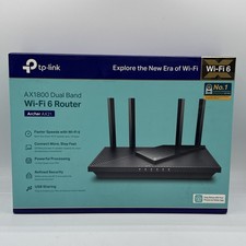 TP-Link Archer AX21 AX1800 Dual-Band Mesh Wi-Fi 6 Router Black New Open Box