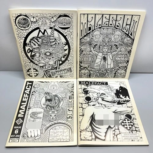 Set of 4 Malefact Magazine Issues 4, 5, 6, 7 Mike Diana Nick Bougas Trevor Brown