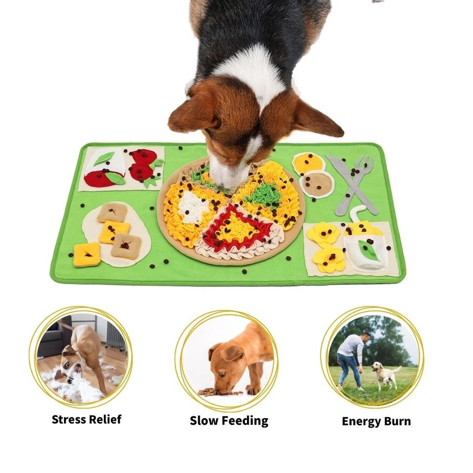 Dog and Cat Pizza Snuffle Mat, Toy for Enrichment, Nosework & Mental Stimulation - Image 3 of 4