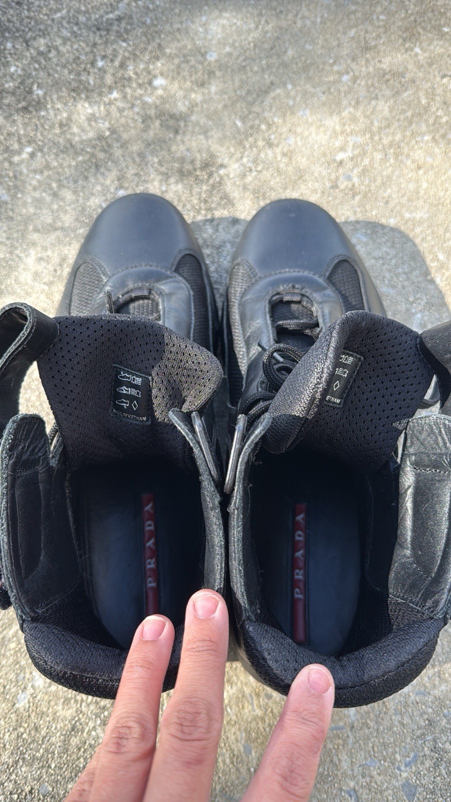 PRADA American Cup High Top Sneakers BLACK4T0341 Men's 8.5 US thumbnail 7