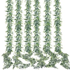 Artificial Eucalyptus Garland 6 Pack Fake Eucalyptus Greenery Garland Faux Ha...