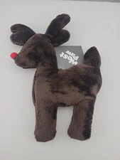 West Paw Tiny Tuff Reindeer Brown Plush Squeaky Dog Toy