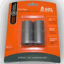 Duct Tape - 2 Small Rolls - Great for Survival Kits Hunting Emergency Shelter