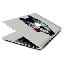 Skin Wrap for MacBook Pro 15 inch Retina Wolf with rose in mouth