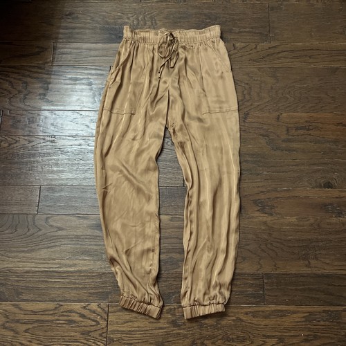 Young Fabulous & Broke Taylor Satin Jogger Pants Size S Vicuna spicy orange