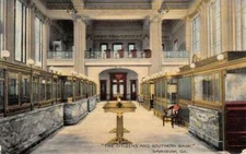 Savannah Georgia Citizens and Southern Bank Interior Vintage Postcard AA26395