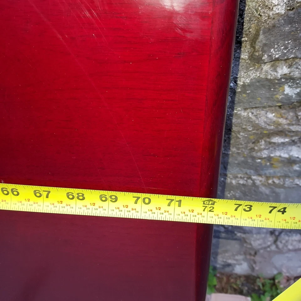 Red High Gloss 71"x36" Tapered Oval Dining TABLETOP ONLY Bullnose Red&Black Edge - Image 3 of 4