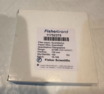 Fisherbrand  Grade 51 Aschlos Gehärtetes Mengenfilterpapier (100) UVP 110£