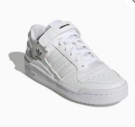 adidas Forum Low J Shoes Iridescent White GY9249 Big Kids