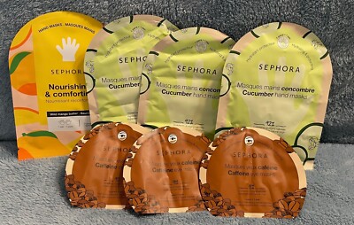 7 Sephora Collection Masks - Cucumber Hand, Mango Butter Hand, Caffeine Eye NEW