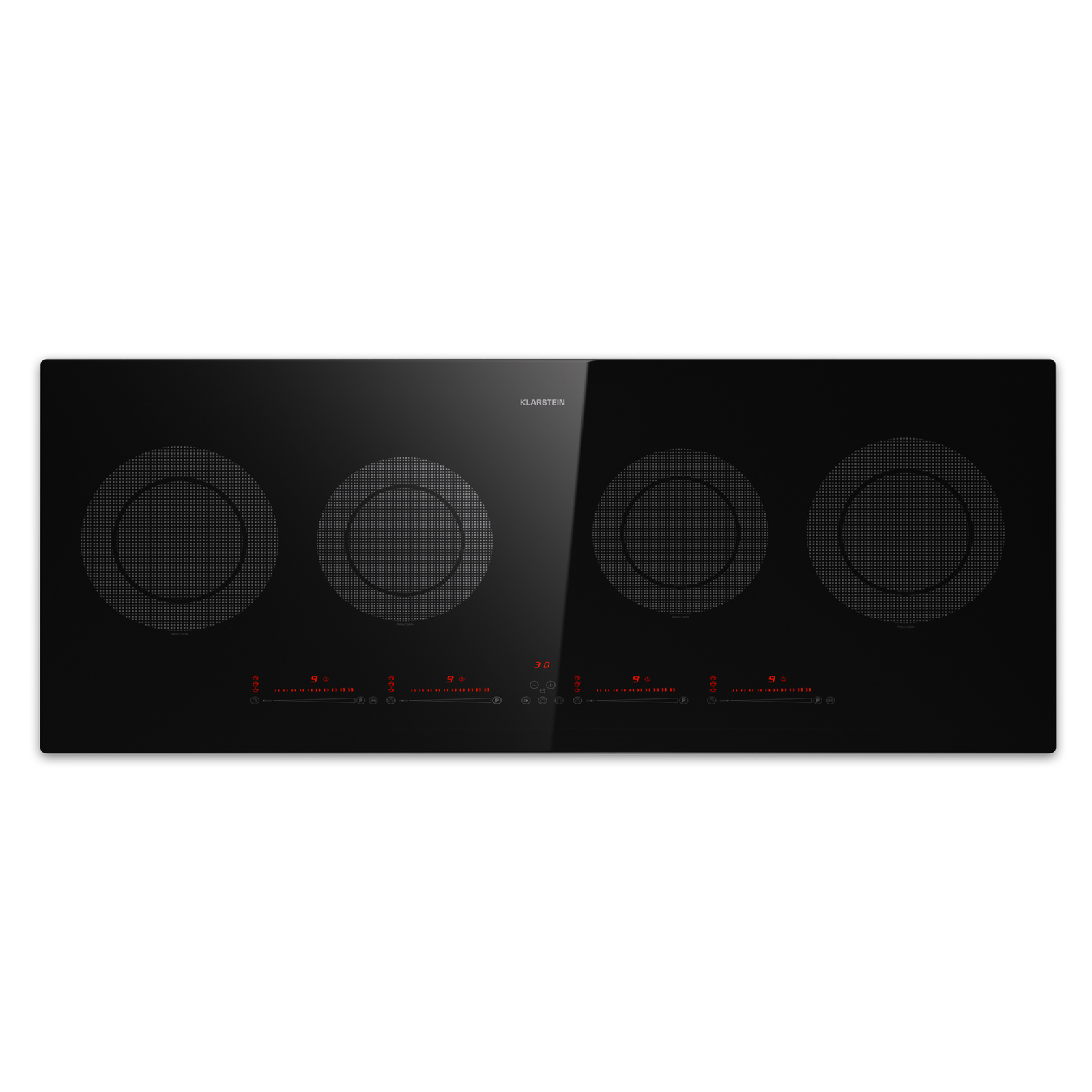 Induktionskochfeld 90cm 4 Platten Flex Kochzonen Einbau 7200 W Glaskeramik Timer