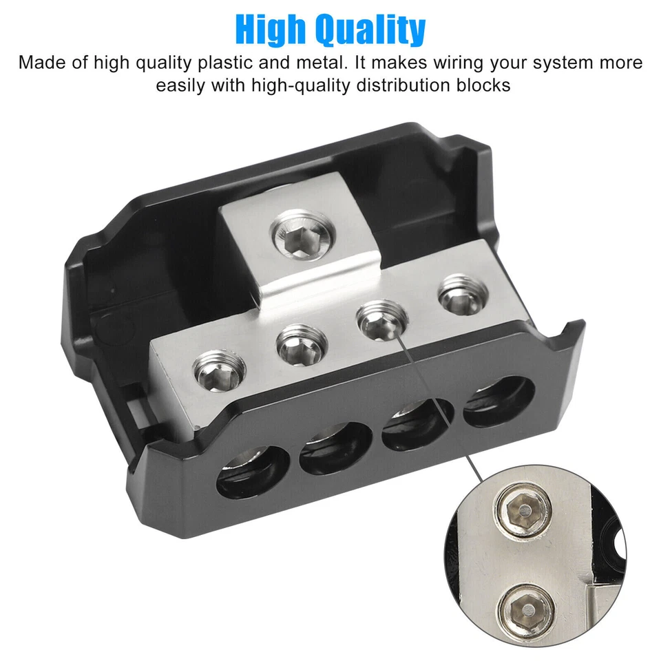 Distribution Block 0/2/4 Gauge In 4/6/8 Gauge Out Car Audio Amp Power Ground - image 4 of 4