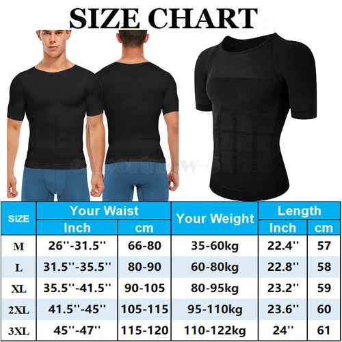 Gynäkomastie Compress Tanktop Männer Abnehmen Body Shaper Weste Bauchweg Shirt - Bild 22 von 26