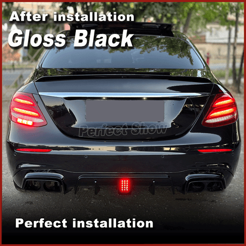 Rear Diffuser Lip W/Exhaust Tips Fit For Benz W213 E300 E400 E450 Sport 2016-20 - Picture 3 of 14