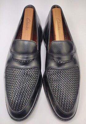Allen Edmonds Carlsbad Mens Black Leather Woven Penny  display picture 1
