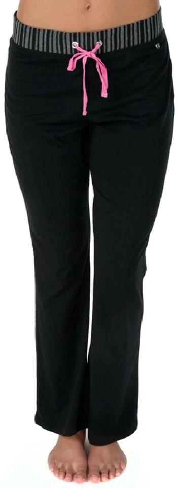 Danskin Women's Striped Hooded Top and Yoga Pant Set Small Black/Pink - Image 3 of 3