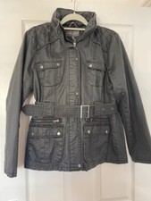 New With Tags Laura Ashley Wax Like Belted Jacket Size 14