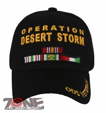 NEW US MILITARY OPERATION DESERT STORM RIBBON BAR VETERAN CAP HAT BLACK