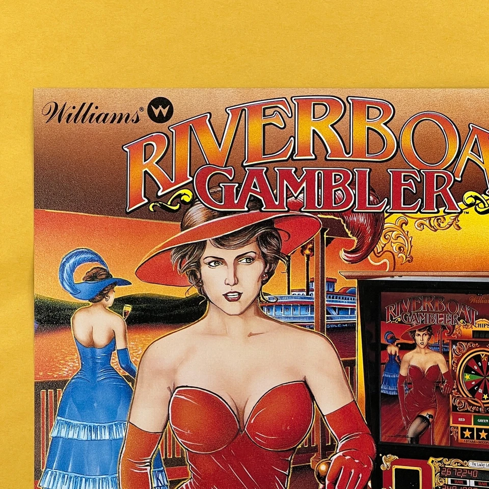 Williams Riverboat Gambler Pinball Flyer Original 90s Promo Retro Art Vintage - Image 4 of 4