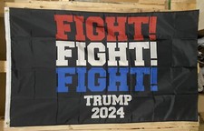 Donald Trump Fight 2024 Flag FREE SHIP MAGA Shooting Republican USA Sign 3x5  