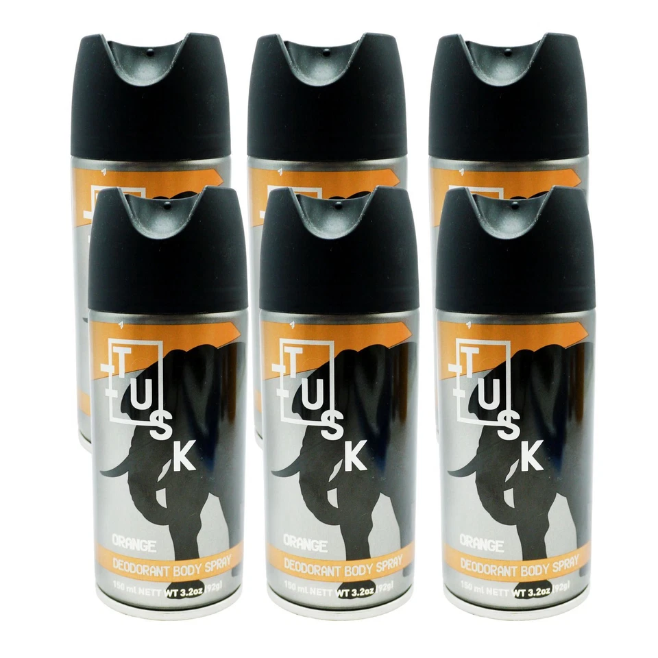 6x Tusk Body Spray Orange 150ml