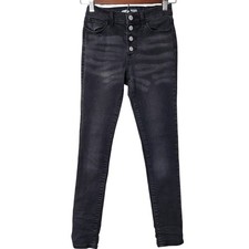 Girls Old Navy black Rockstar Skinny Jeggings Size 12 Button Front