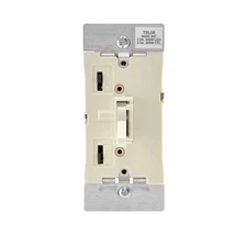 Leviton 600W Light Almond Toggle Slide Universal Dimmer Switch