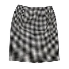 Vintage Lauren Ralph Lauren Wool Houndstooth Pencil Skirt Size 6 Black White Y2K