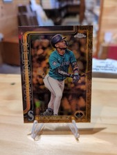 2025 Topps Gilded Collection Julio Rodriguez Chrome Gold Refractor /99 #145 JS