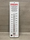 VINTAGE CYCLOPS IRON WORKS SAN FRANCISCO TIN ADVERTISING THERMOMETER SIGN