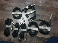 (Lot of 7) Switchcraft Mic Cables 15ft, 10ft w/3-pin XLR Male/Female Connector