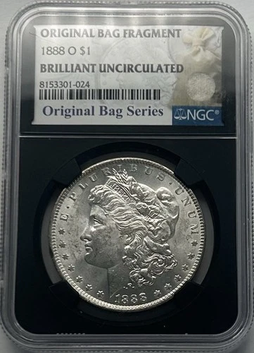 1888-O Silver Morgan Dollar Brilliant Uncirculated Original Bag Fragment NGC