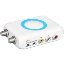 RF Modulator RCA Coax Adapter CVBS VHF Converter w/Channel Switch for VCR DVD...